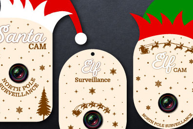 Σετ των 2 Intra απο ξύλο plywood 3mm-4mm πάχος - Elf Surveillance Cam Laser Cut Δίασταση 20x20 cm INTRAFABR-102828623