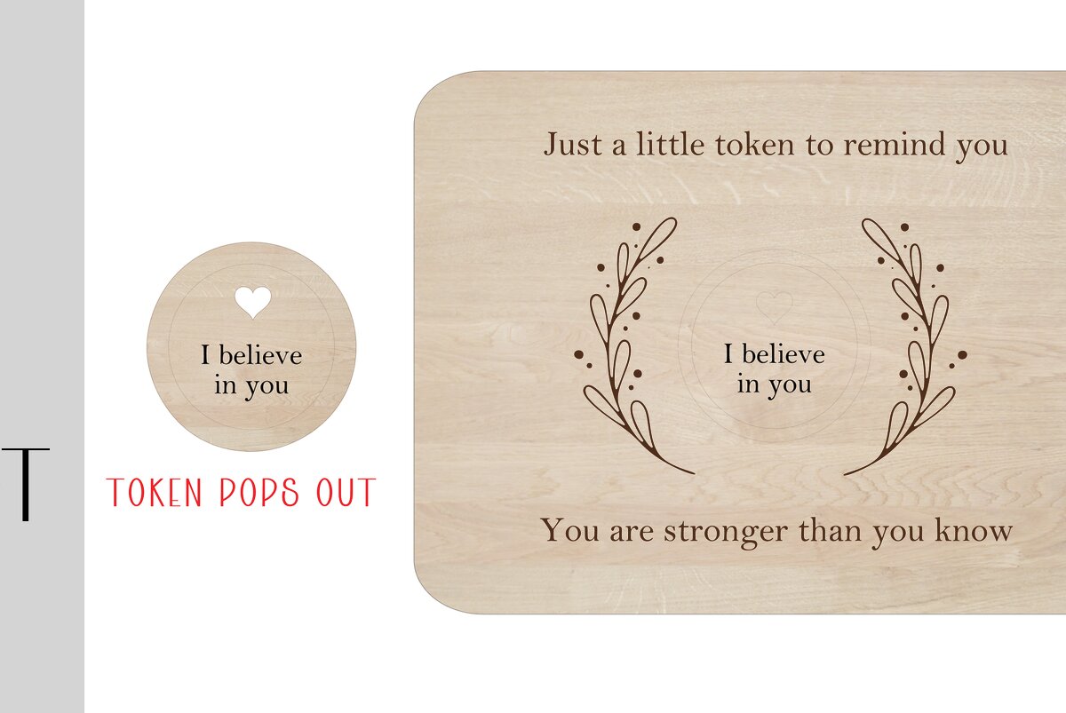 Σετ των 2 Intra απο ξύλο plywood 3mm-4mm πάχος - Σύμβολο Ενθάρρυνσης Δίασταση 20x20 cm INTRAFABR-22855063