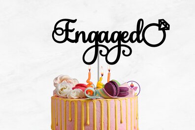 Intra απο ξύλο plywood 3mm-4mm πάχος - Αρραβωνιασμένο Cake Topper Δίασταση 20x20 cm INTRAFABR-75261249