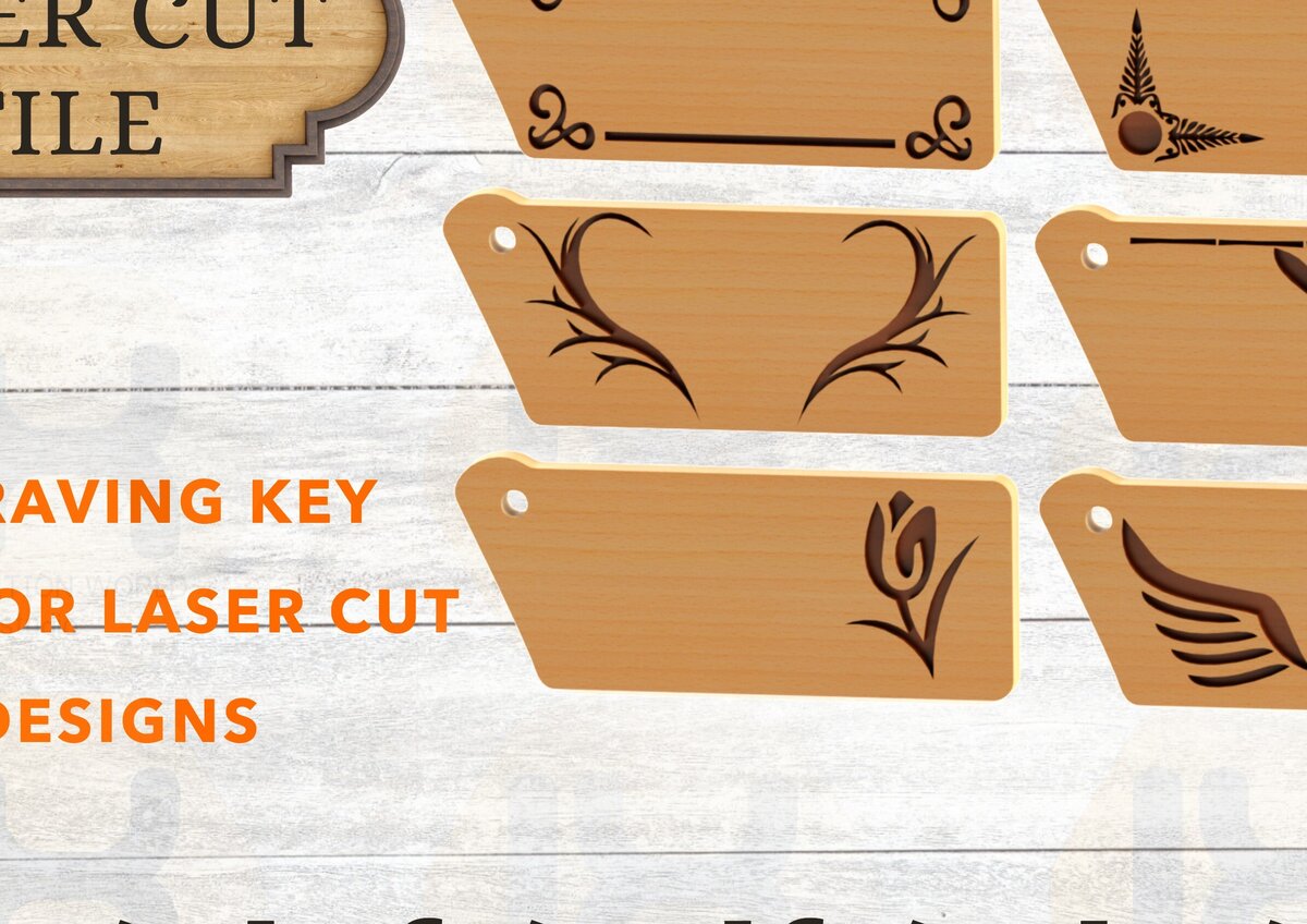 Σετ των 3 Intra απο ξύλο plywood 3mm-4mm πάχος - Μπρελόκ χαρακτικής για  Δίασταση 4x4 cm INTRAFABR-82659155