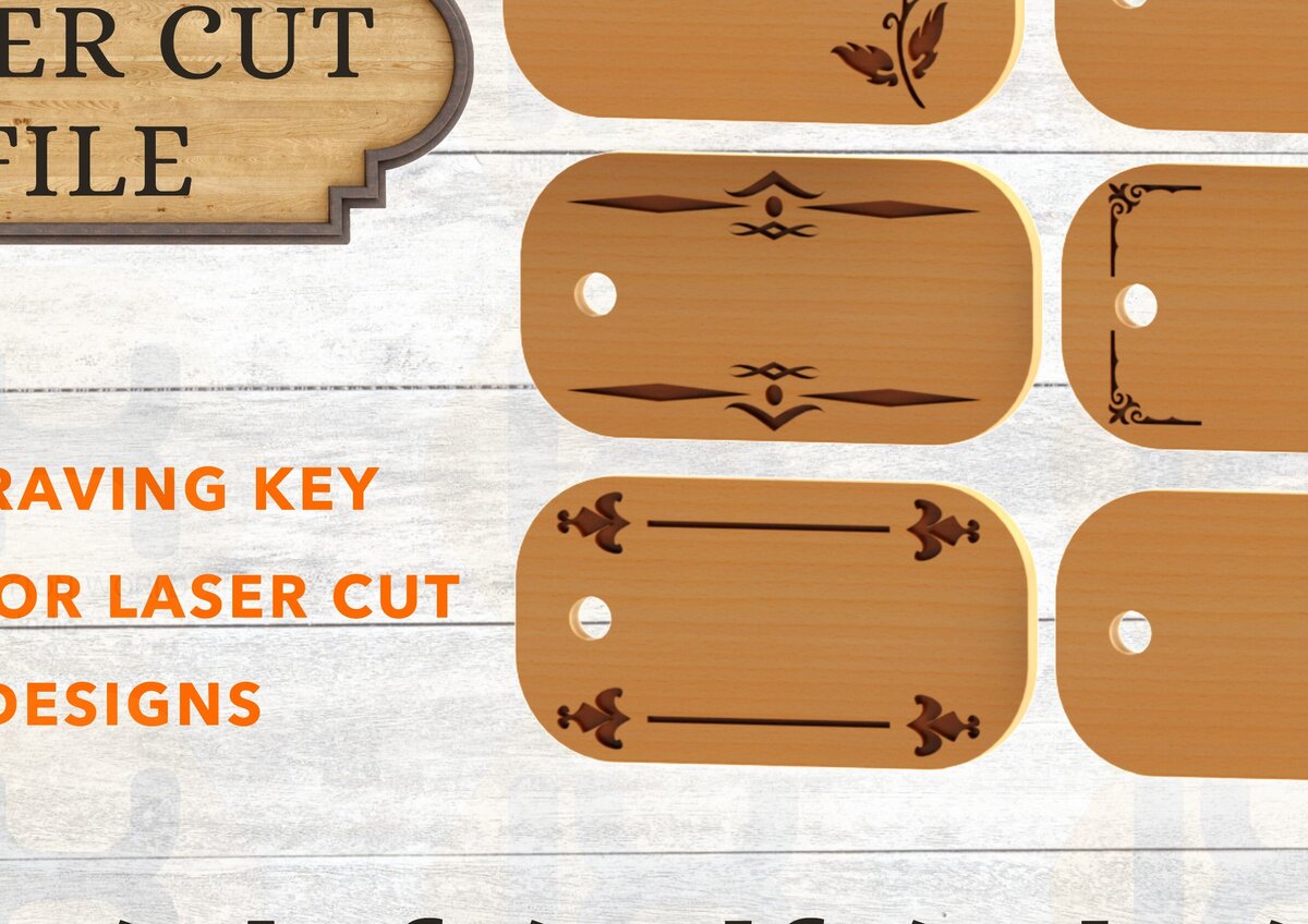 Σετ των 3 Intra απο ξύλο plywood 3mm-4mm πάχος - Μπρελόκ χαρακτικής για  Δίασταση 4x4 cm INTRAFABR-82633381