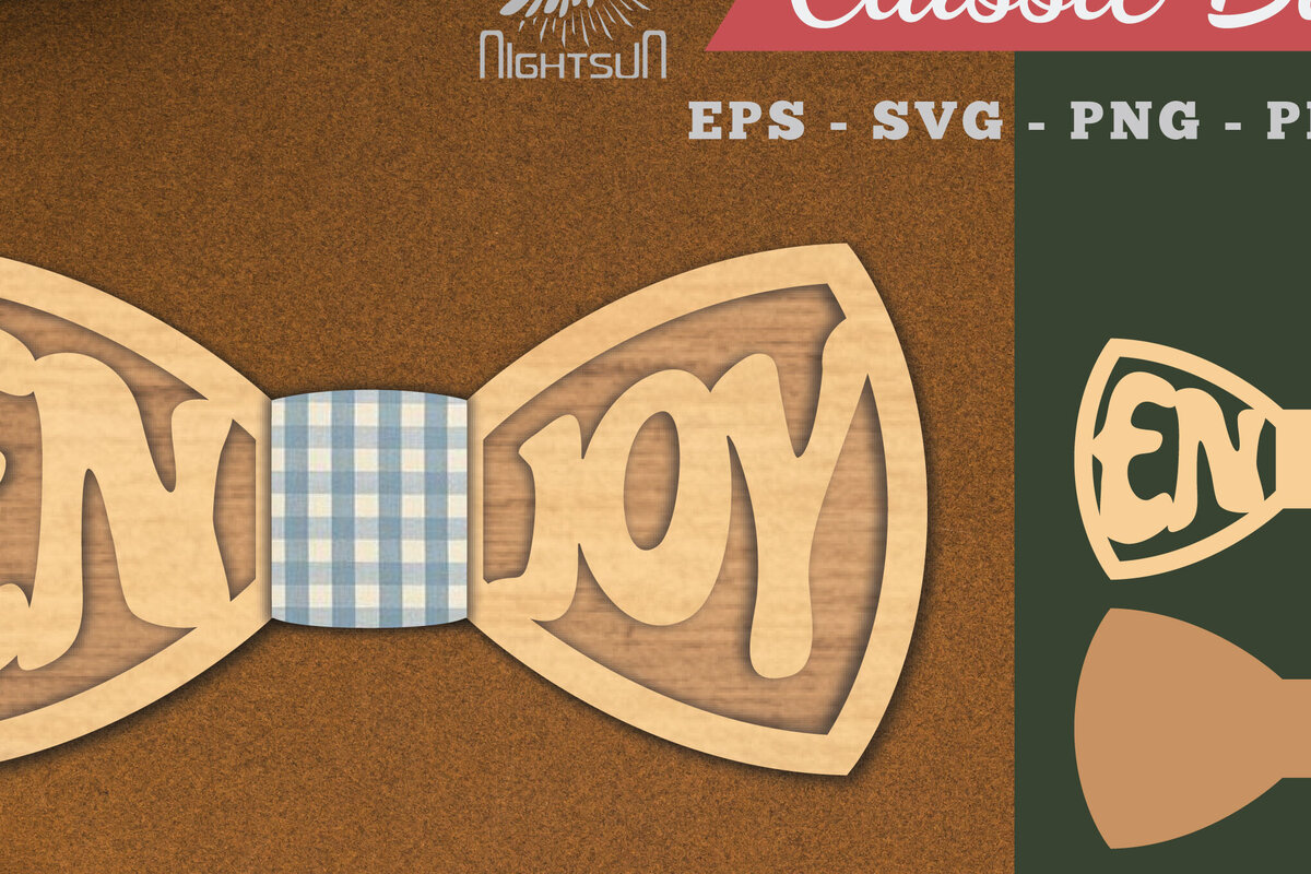 Σετ των 2 Intra απο ξύλο plywood 3mm-4mm πάχος - Απολαύστε Laser Cut Bowtie  Δίασταση 20x20 cm INTRAFABR-112130434