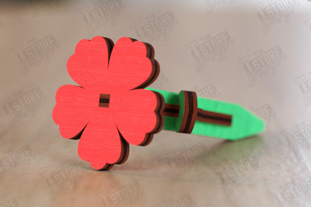 Σετ των 2 Intra απο ξύλο plywood 3mm-4mm πάχος - Eternal Flower Cut Laser | Ιδέα δώρου Δίασταση 20x20 cm INTRAFABR-119959405