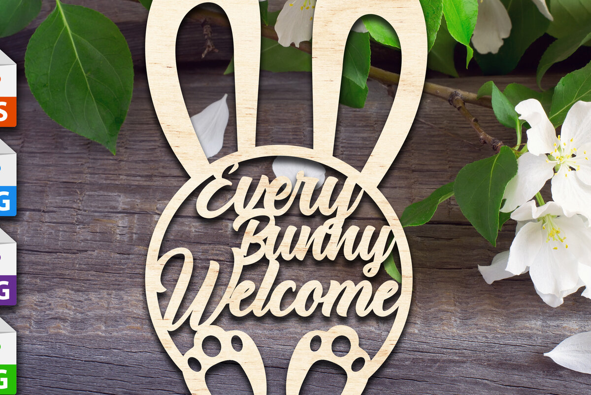 Σετ των 2 Intra απο ξύλο plywood 3mm-4mm πάχος - Κάθε λαγουδάκι καλωσορίσματος Δίασταση 15x15 cm INTRAFABR-62693199