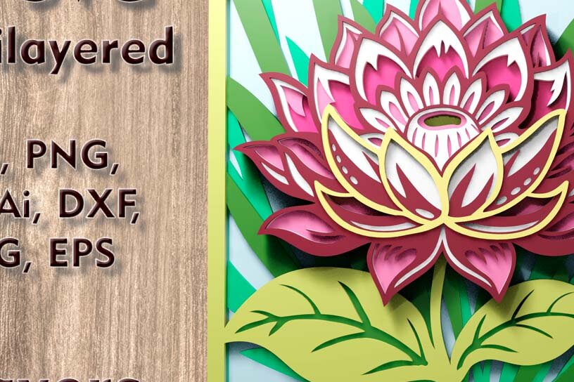 Intra απο ξύλο plywood 3mm-4mm πάχος - Αρχεία πολλαπλών επιπέδων Exotic Flower 3D  Δίασταση 250x250 cm INTRAFABR-108944006