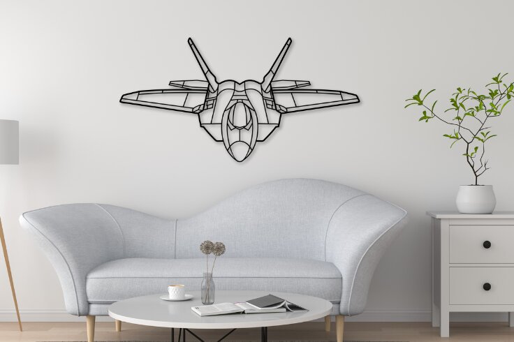 Σετ των 2 Intra απο ξύλο plywood 3mm-4mm πάχος - F-22 Raptor Laser Cut Aircraft Silhouett Δίασταση 20x20 cm INTRAFABR-112567000