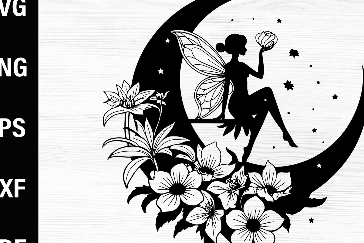 Intra απο ξύλο plywood 3mm-4mm πάχος - Νεράιδα και Ημισέληνος |  αποκοπής  Δίασταση 30x20 cm INTRAFABR-96341720