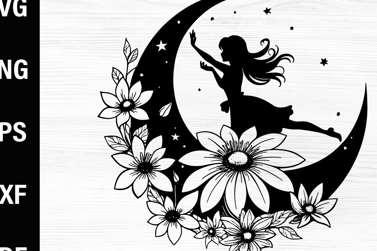 Intra απο ξύλο plywood 3mm-4mm πάχος - Νεράιδα και Ημισέληνος |  αποκοπής  Δίασταση 30x20 cm INTRAFABR-96341835