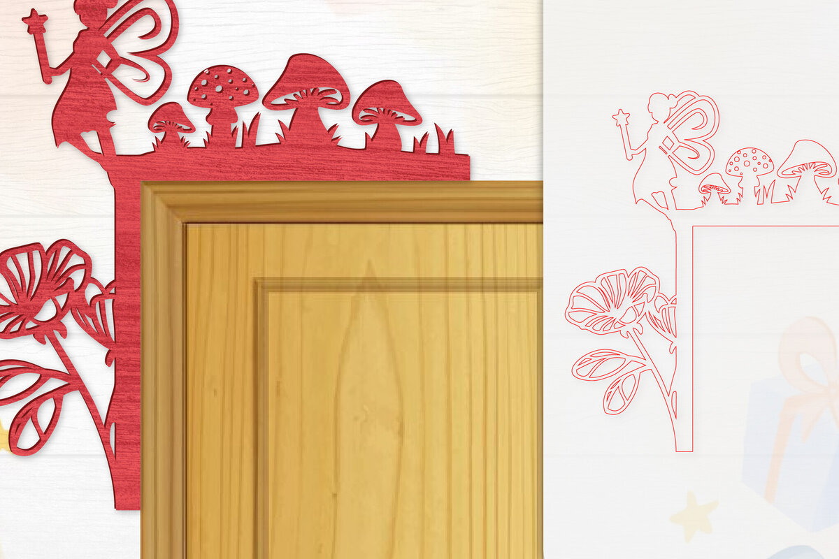 Σετ των 2 Intra απο ξύλο plywood 3mm-4mm πάχος - Γωνιακή  Fairy Door Δίασταση 20x20 cm INTRAFABR-115386923