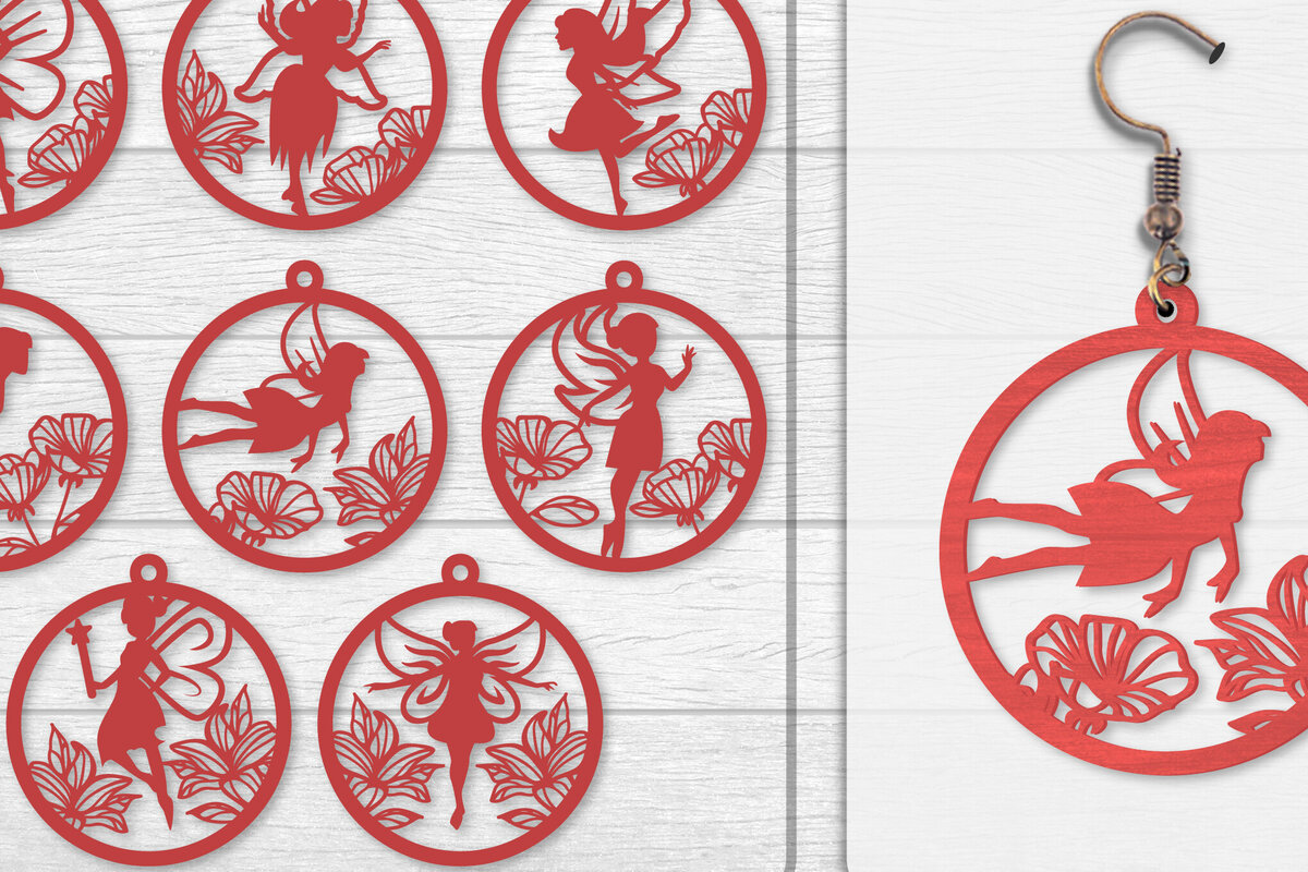 Σετ των 3 Intra απο ξύλο plywood 3mm-4mm πάχος - Σκουλαρίκια Fairy Lasercut BNDLES 8 ΣΧΕΔΙΑ Δίασταση 3x3 cm INTRAFABR-115058978