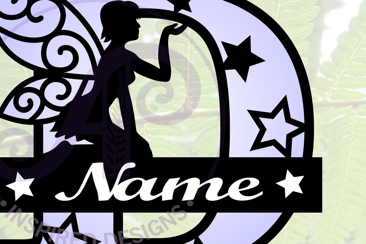 Intra απο ξύλο plywood 3mm-4mm πάχος - Fairy Letter D Μονόγραμμα  Cut  Δίασταση 30x20 cm INTRAFABR-69040537