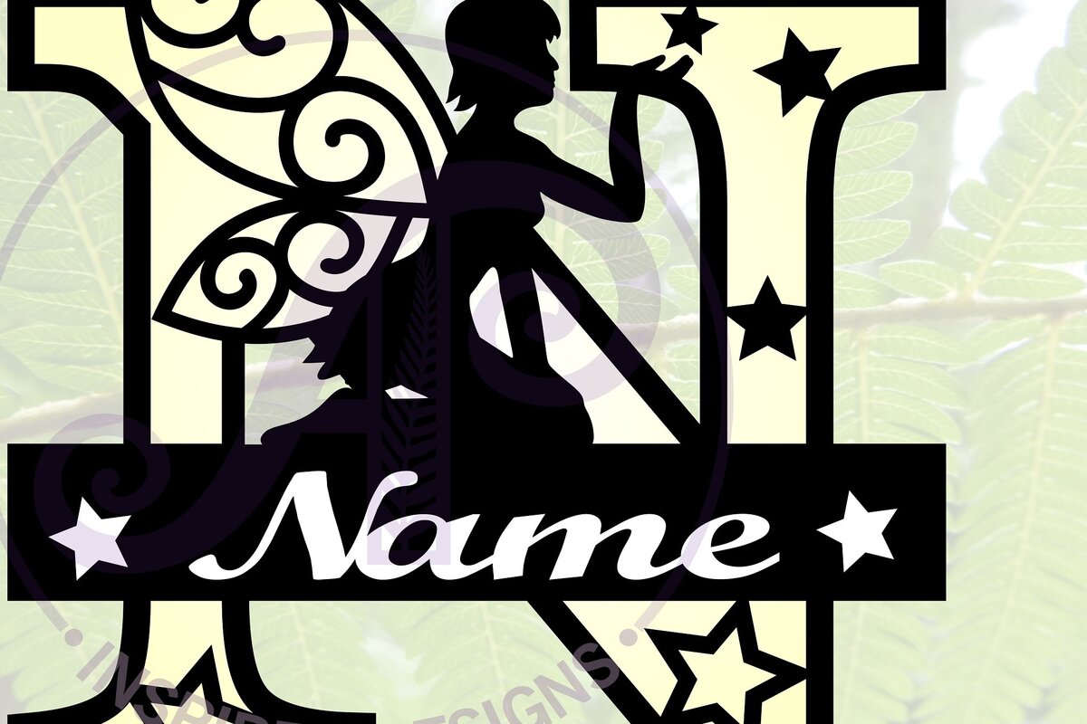 Intra απο ξύλο plywood 3mm-4mm πάχος - Fairy Letter N Μονόγραμμα  Cut  Δίασταση 30x20 cm INTRAFABR-69041143