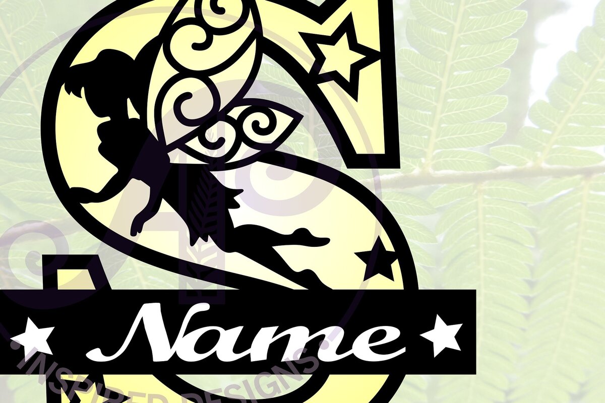 Intra απο ξύλο plywood 3mm-4mm πάχος - Fairy Letter S Μονόγραμμα  Cut  Δίασταση 30x20 cm INTRAFABR-69041525