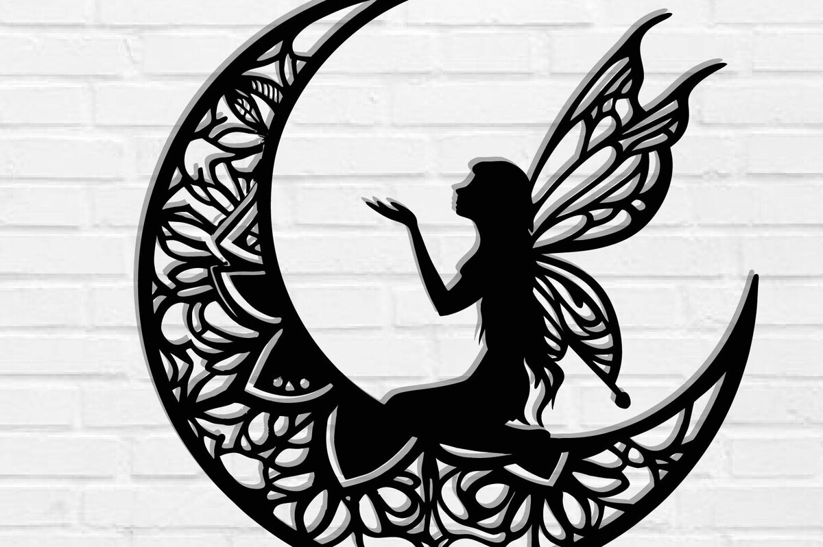 Intra απο ξύλο plywood 3mm-4mm πάχος - Αρχεία  Cut Laser Fairy Moon Δίασταση 40x50 cm INTRAFABR-119549723