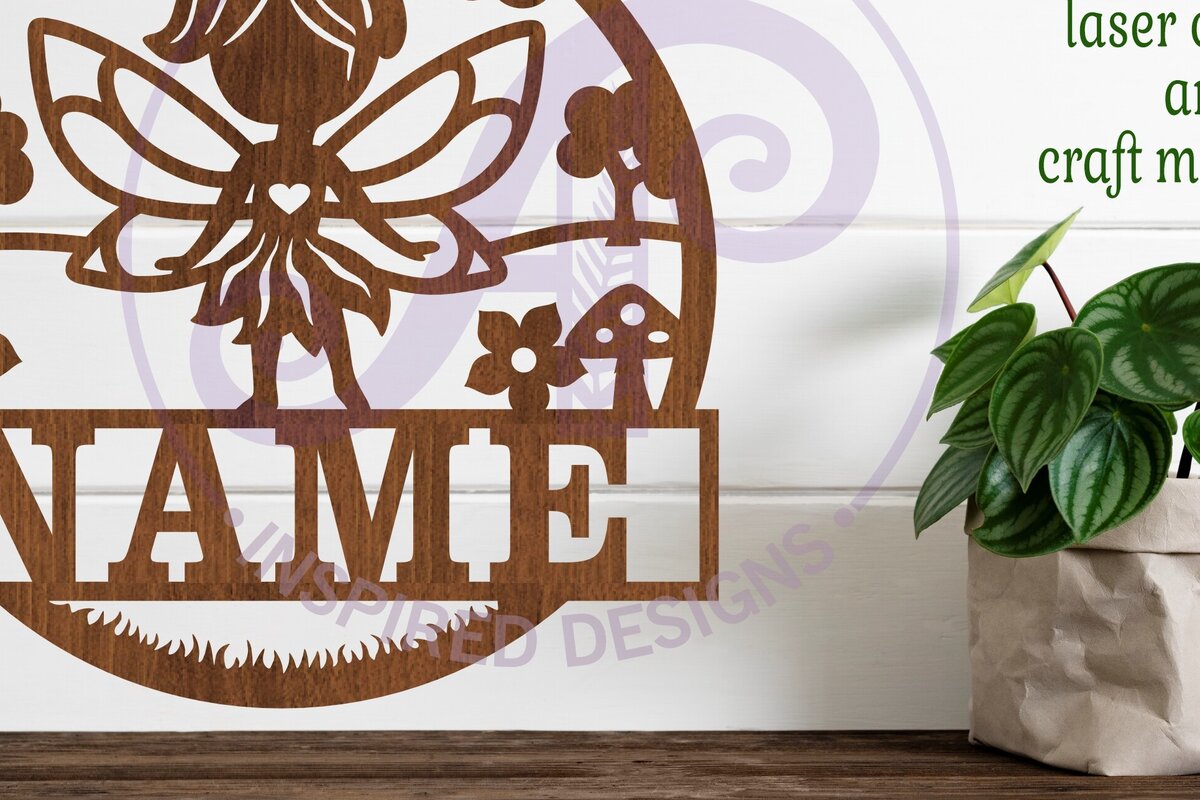 Σετ των 2 Intra απο ξύλο plywood 3mm-4mm πάχος - Πρότυπο κοπής με λέιζερ  Sin Name Fairy Δίασταση 30x20 cm INTRAFABR-98676752