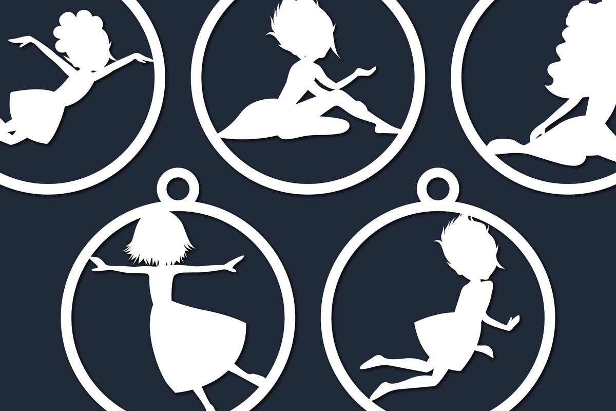 Σετ των 3 Intra απο ξύλο plywood 3mm-4mm πάχος - Δέσμη κοπής με λέιζερ στολίδι Fairy Bauble Δίασταση 25x25 cm INTRAFABR-45120814