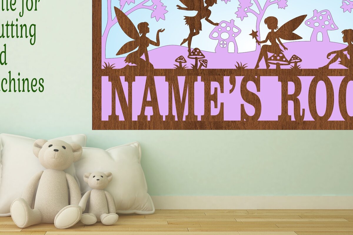 Intra απο ξύλο plywood 3mm-4mm πάχος - Σημάδι ονόματος σκηνής Fairy  Laser 3 επιπέδων Δίασταση 30x20 cm INTRAFABR-70887061