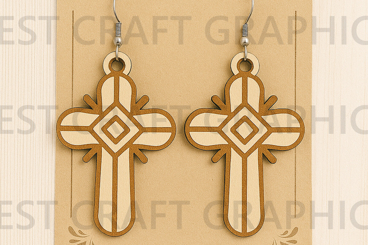 Σετ των 3 Intra απο ξύλο plywood 3mm-4mm πάχος - Faith Word Earrings – Inspiration  Δίασταση 3x3 cm INTRAFABR-124957693
