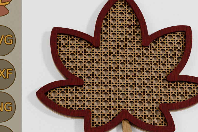 Intra απο ξύλο plywood 3mm-4mm πάχος - Φθινοπωρινό Φθινοπωρινό Φύλλο Rattan Διακόσμηση κοπής με λέιζερ Δίασταση 40x50 cm INTRAFABR-107602437