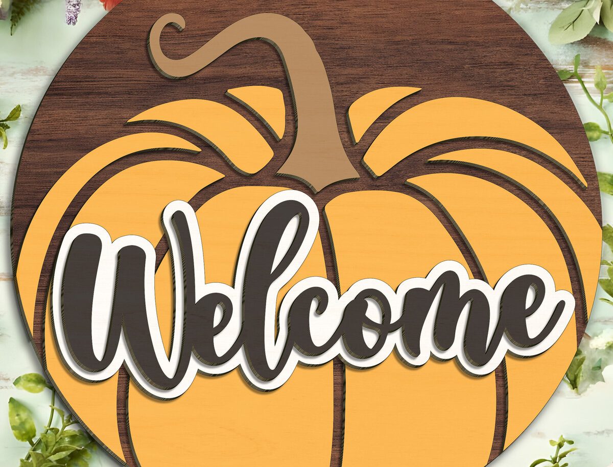 Σετ των 2 Intra απο ξύλο plywood 3mm-4mm πάχος - Φθινοπωρινή κρεμάστρα πόρτας  Δίασταση 20x20 cm INTRAFABR-100486679