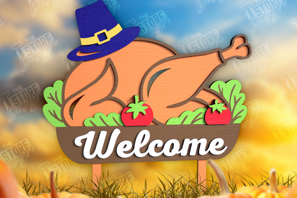 Σετ των 2 Intra απο ξύλο plywood 3mm-4mm πάχος - Fall Garden Stake | Διακόσμηση Κήπου Δίασταση 20x20 cm INTRAFABR-103930192