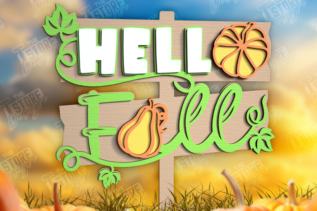 Σετ των 2 Intra απο ξύλο plywood 3mm-4mm πάχος - Fall Garden Stake | Διακόσμηση Κήπου Δίασταση 20x20 cm INTRAFABR-103930210