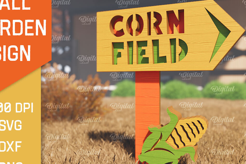 Σετ των 2 Intra απο ξύλο plywood 3mm-4mm πάχος - Fall Garden Stake. Σημάδι πτώσης Δίασταση 30x20 cm INTRAFABR-102603935