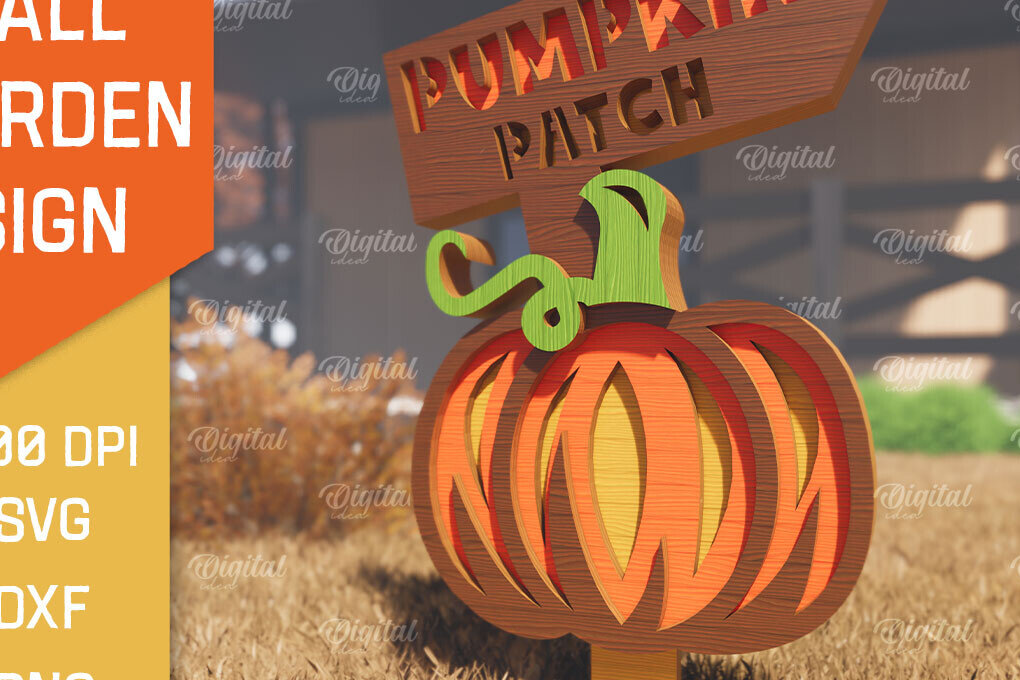 Σετ των 2 Intra απο ξύλο plywood 3mm-4mm πάχος - Fall Garden Stake. Σημάδι πτώσης Δίασταση 30x20 cm INTRAFABR-102603757