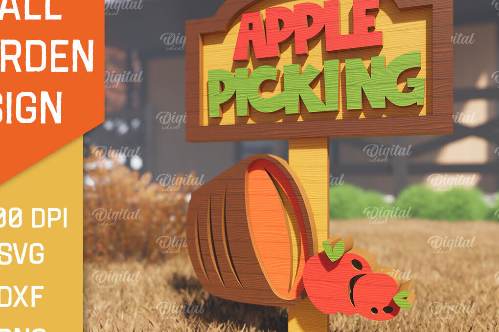 Intra απο ξύλο plywood 3mm-4mm πάχος - Fall Garden Stake. Σημάδι πτώσης Δίασταση 30x20 cm INTRAFABR-102603777