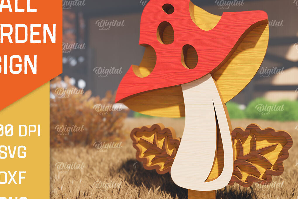 Intra απο ξύλο plywood 3mm-4mm πάχος - Fall Garden Stake. Σημάδι πτώσης Δίασταση 30x20 cm INTRAFABR-102603892