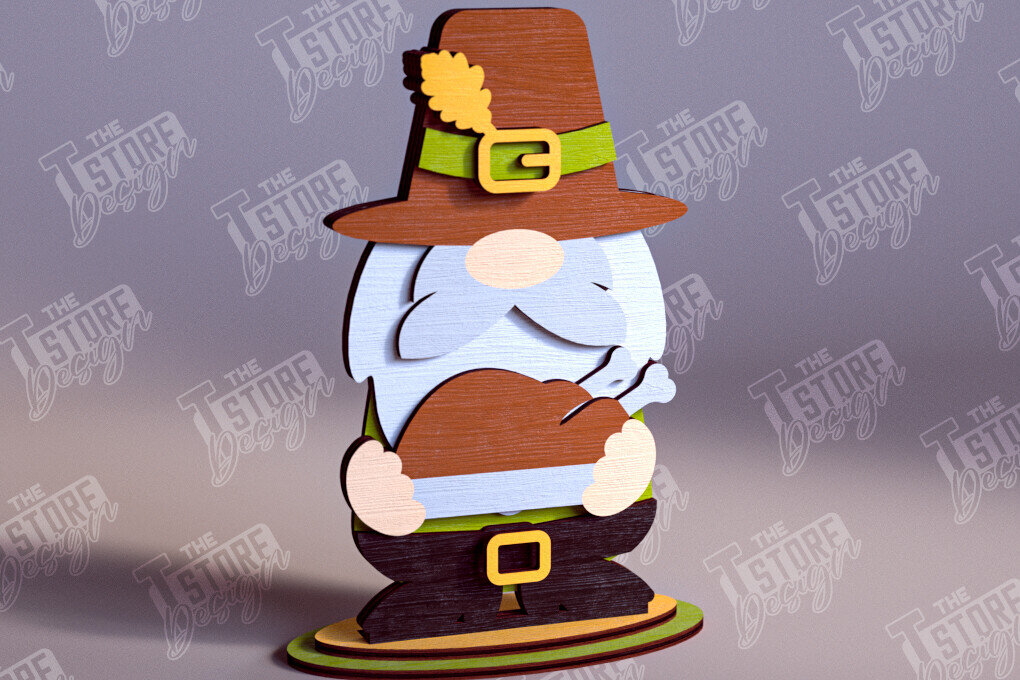 Σετ των 2 Intra απο ξύλο plywood 3mm-4mm πάχος - Fall Gnomes | Φθινοπωρινό σχέδιο |  CNC Δίασταση 15x15 cm INTRAFABR-103932533