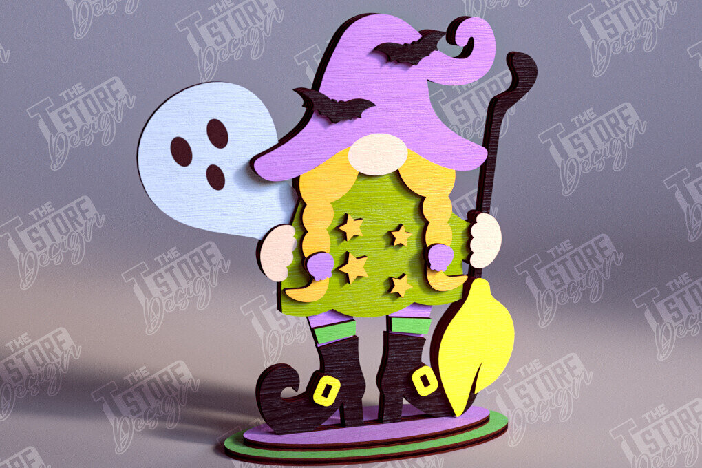 Σετ των 2 Intra απο ξύλο plywood 3mm-4mm πάχος - Fall Gnomes | Φθινοπωρινό σχέδιο |  CNC Δίασταση 15x15 cm INTRAFABR-103932538