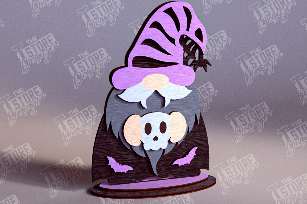 Σετ των 2 Intra απο ξύλο plywood 3mm-4mm πάχος - Fall Gnomes | Φθινοπωρινό σχέδιο |  CNC Δίασταση 15x15 cm INTRAFABR-103932542