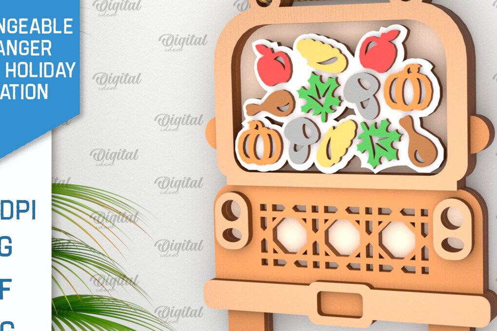 Intra απο ξύλο plywood 3mm-4mm πάχος - Φθινοπωρινή εναλλάξιμη διακόσμηση με λέιζερ Δίασταση 30x20 cm INTRAFABR-107019116