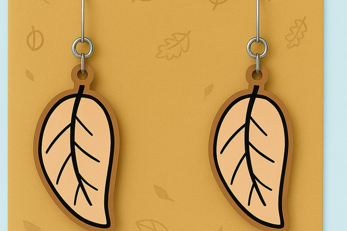 Σετ των 3 Intra απο ξύλο plywood 3mm-4mm πάχος - Φθινοπωρινά Σκουλαρίκια  Cut File Δίασταση 3x3 cm INTRAFABR-125298167