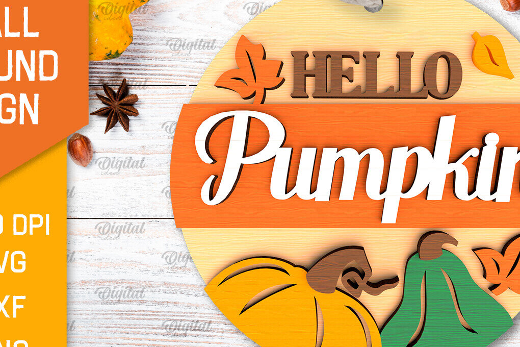 Intra απο ξύλο plywood 3mm-4mm πάχος - Στρογγυλή πινακίδα πτώσης με λέιζερ. Φθινοπωρινό σημάδι Δίασταση 30x20 cm INTRAFABR-103232747