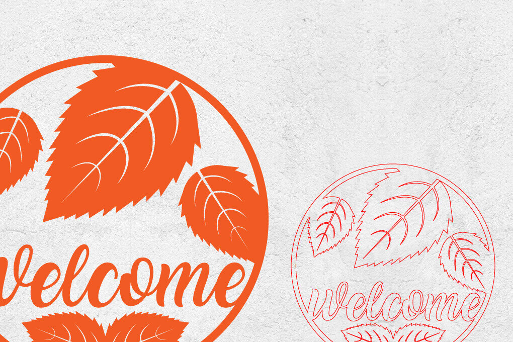 Σετ των 2 Intra απο ξύλο plywood 3mm-4mm πάχος - Στρογγυλεμένο σημάδι πτώσης | Φθινοπωρινό σημάδι καλωσορίσματος Δίασταση 20x20 cm INTRAFABR-103017527