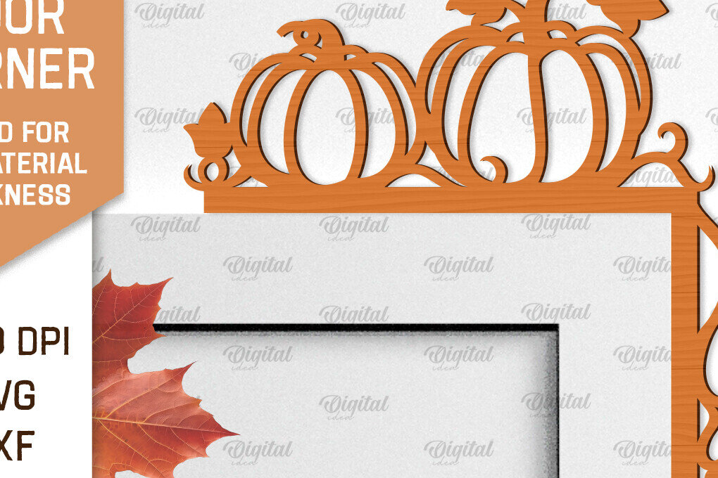 Intra απο ξύλο plywood 3mm-4mm πάχος - Φθινοπωρινή Ξύλινη Πόρτα Γωνιακή Κοπή Laser Δίασταση 30x20 cm INTRAFABR-99641602