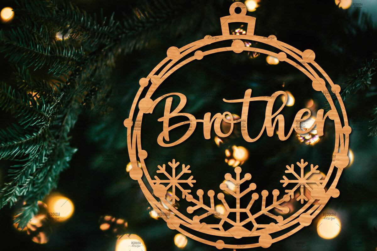 Σετ των 2 Intra απο ξύλο plywood 3mm-4mm πάχος - Οικογενειακή Χριστουγεννιάτικη Διακόσμηση Laser Cut  Δίασταση 20x20 cm INTRAFABR-107178822