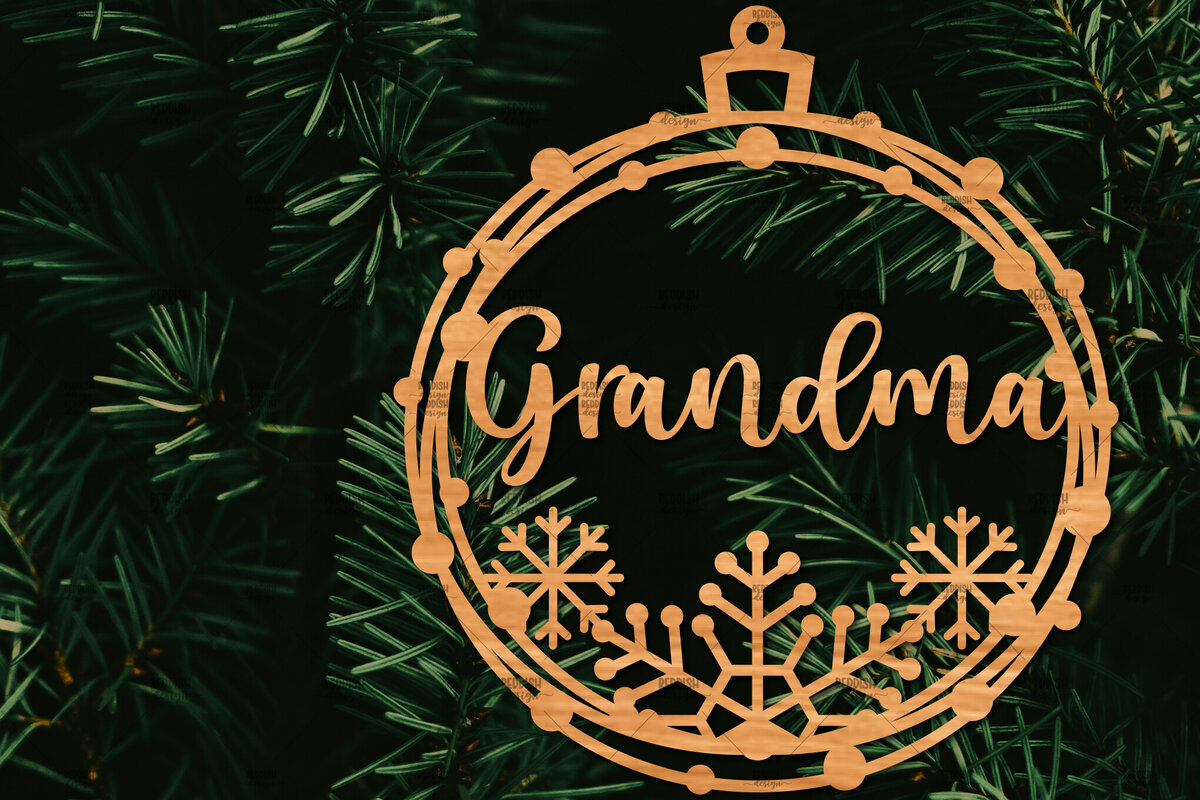 Σετ των 2 Intra απο ξύλο plywood 3mm-4mm πάχος - Οικογενειακή Χριστουγεννιάτικη Διακόσμηση Laser Cut  Δίασταση 20x20 cm INTRAFABR-107178913