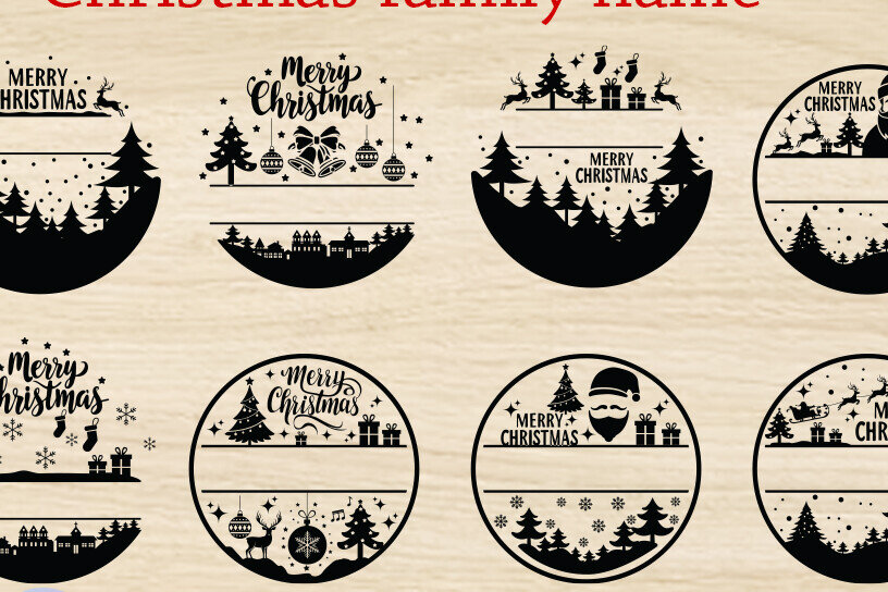 Σετ των 2 Intra απο ξύλο plywood 3mm-4mm πάχος - Οικογενειακό Χριστουγεννιάτικο Όνομα , Χριστούγεννα Δίασταση 20x20 cm INTRAFABR-109617033