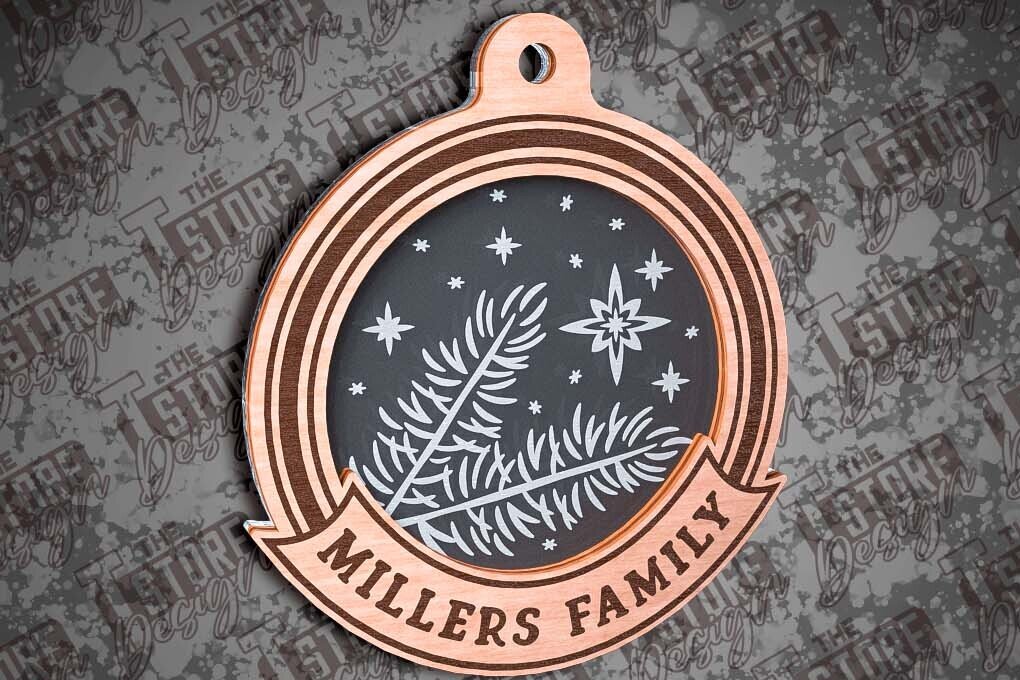 Σετ των 3 Intra απο ξύλο plywood 3mm-4mm πάχος - Οικογενειακά Διακοσμητικά Σχέδιο  Cut Laser Δίασταση 6x6 cm INTRAFABR-79660404