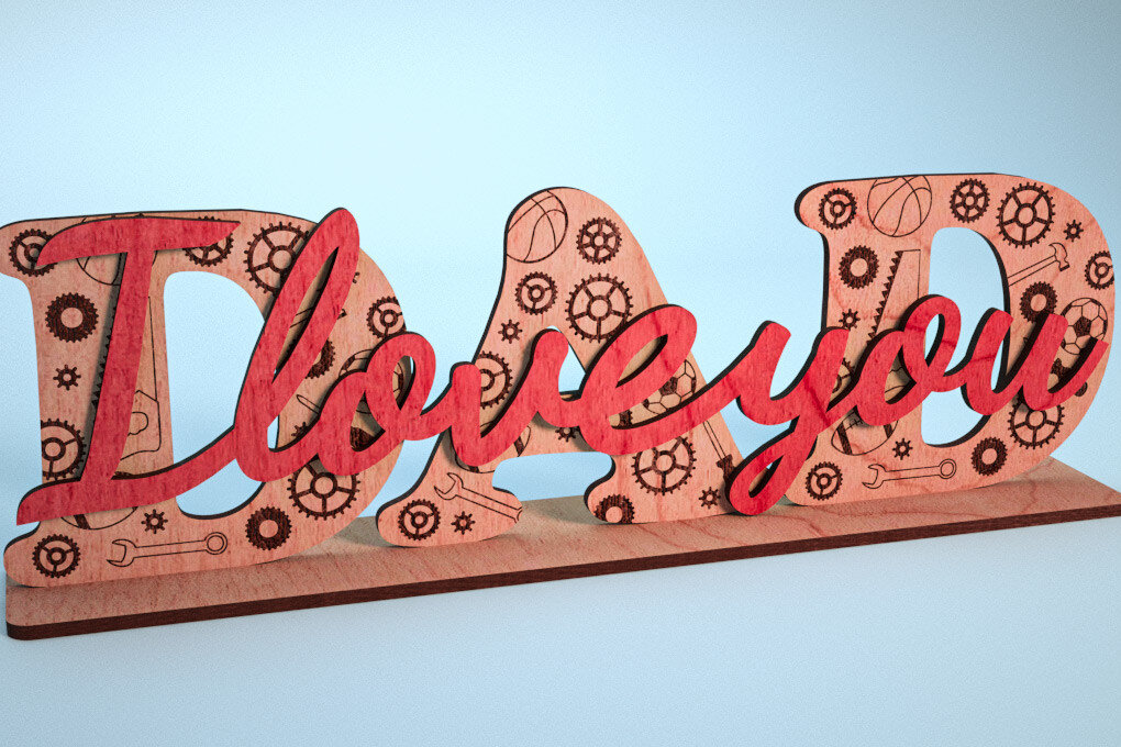 Intra απο ξύλο plywood 3mm-4mm πάχος - Family Stand Laser Cut  |Family Stand Δίασταση 30x20 cm INTRAFABR-63867393