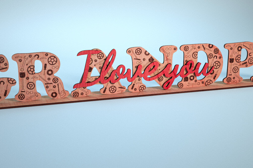 Intra απο ξύλο plywood 3mm-4mm πάχος - Family Stand Laser Cut  |Family Stand Δίασταση 30x20 cm INTRAFABR-63867448