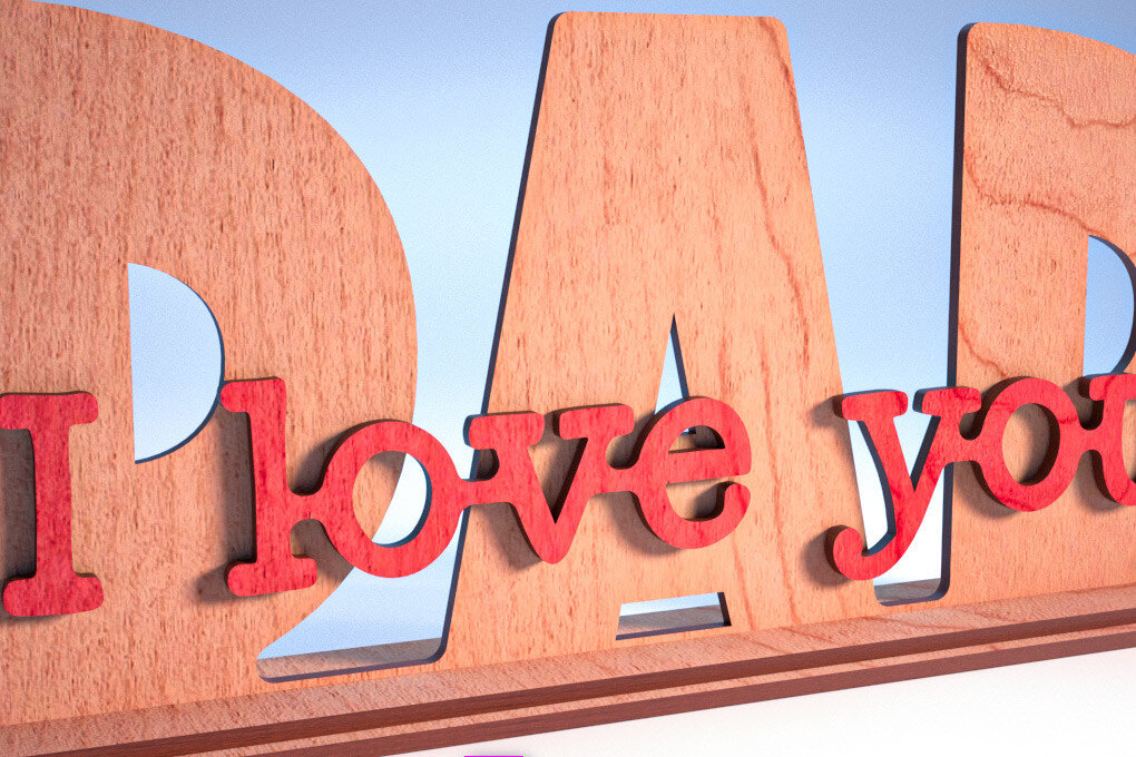 Intra απο ξύλο plywood 3mm-4mm πάχος - Family Stand Laser Cut  |Family Stand Δίασταση 30x20 cm INTRAFABR-62979784