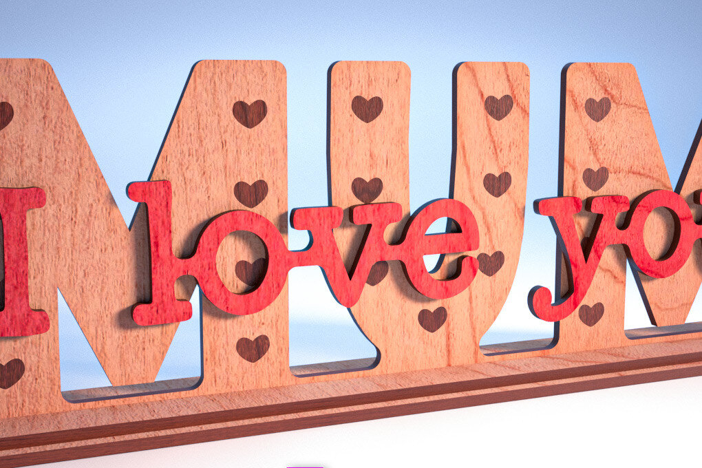 Intra απο ξύλο plywood 3mm-4mm πάχος - Family Stand Laser Cut  |Family Stand Δίασταση 30x20 cm INTRAFABR-62979832