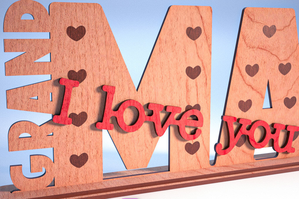 Intra απο ξύλο plywood 3mm-4mm πάχος - Family Stand Laser Cut  |Family Stand Δίασταση 30x20 cm INTRAFABR-62979887