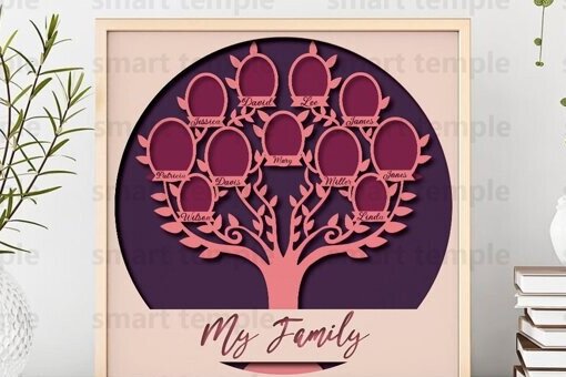 Intra απο ξύλο plywood 3mm-4mm πάχος - Οικογενειακό Δέντρο Cricut,   Family Tree Δίασταση 30x20 cm INTRAFABR-81179048