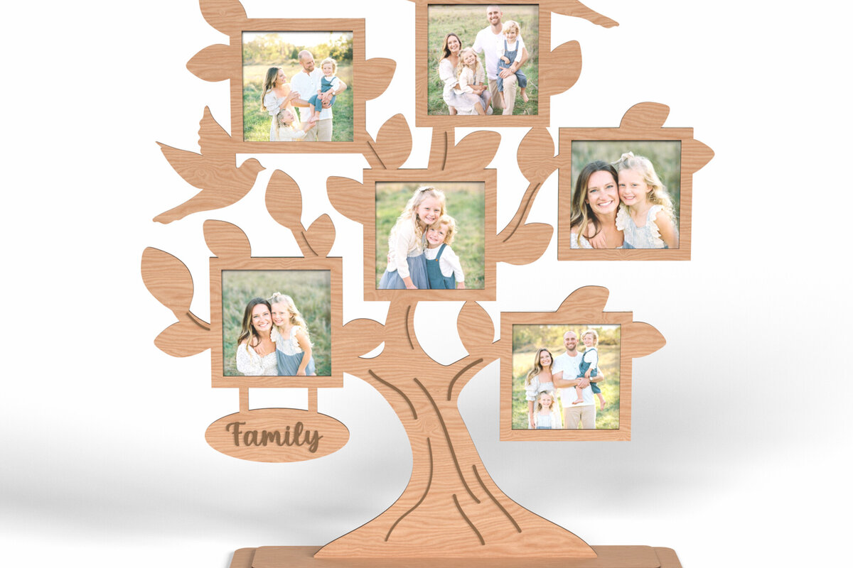 Σετ των 2 Intra απο ξύλο plywood 3mm-4mm πάχος - Family Tree Multi Photo Frame  Δίασταση 20x25 cm INTRAFABR-117002392