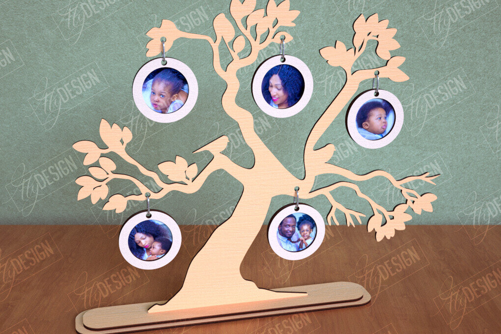 Σετ των 2 Intra απο ξύλο plywood 3mm-4mm πάχος - Κορνίζα Οικογενειακό Δέντρο | Διακόσμηση σπιτιού|CNC Δίασταση 20x25 cm INTRAFABR-113999345